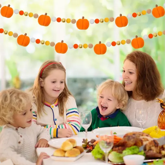 8.2Ft Fall Thanksgiving Felt Garland (	Pumpkin 1) {4}