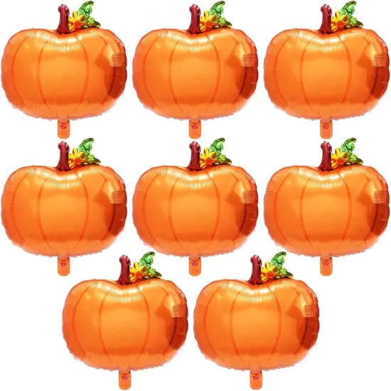 8 Pack Fall Cute Pumpkin Foil Balloons {5}