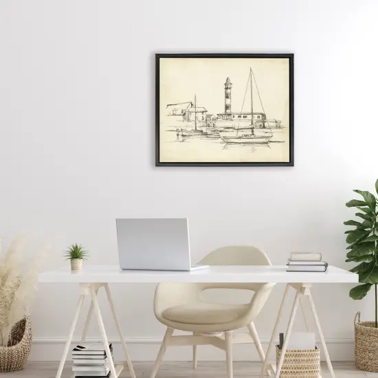 Stupell Industries Antique Lighthouse Study Floating Frame, design by Ethan Harper {8}