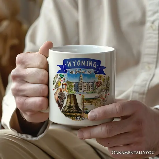 Artistic Wyoming State Themes and Landmarks Mug {1}