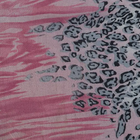 1 Yard Cool Gray, Yellow, Blue & Pink Cheetah Print Silk Chiffon, 44 Inches Width {2}