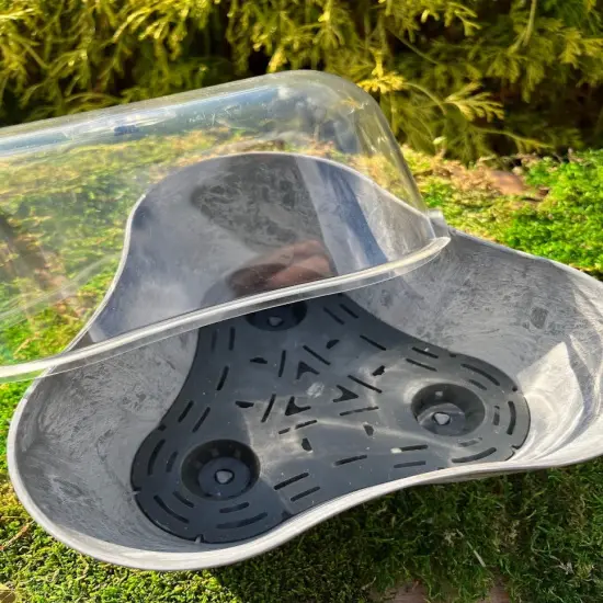 Greenhouse Planter - Grow 3 plants - Self Watering Gray {6}