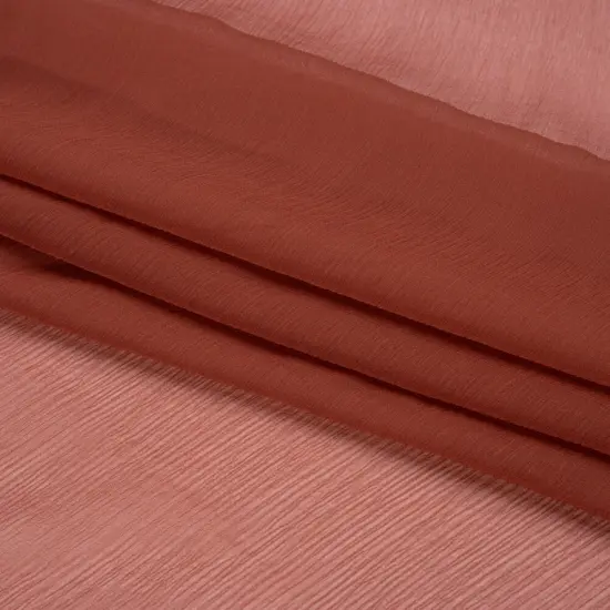 1 Yard Mahogany Crinkled Silk Chiffon Fabric Sheer Lightweight Perfect for Evening Wear, 43 Inches Wide {4}