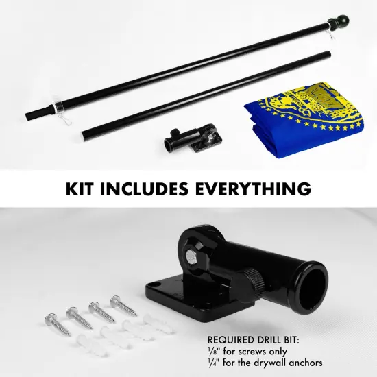 G128 - 6 Feet Tangle Free Spinning Flagpole (Black) Oregon Double Sided Brass Grommets Embroidered 3x5 ft (Flag Included) Aluminum Flag Pole {2}