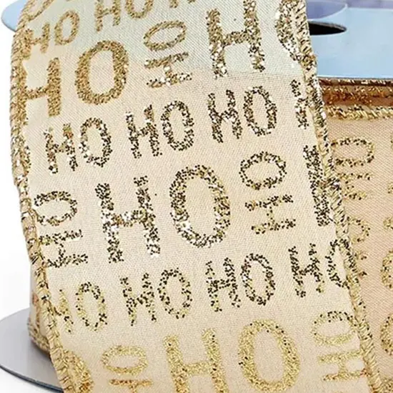 Whimsical Snowflake Ribbon 2 1/2" x 10 yd 1 / ROLL Gold Glitter {5}