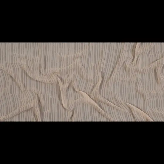 1 Yard Maple Sugar & Nude Tonal Striped Gauzy Silk Lightweight Fabric 44" Wide for Shawls & Sarongs {3}