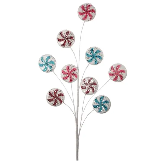27" Pastel and Peppermint Candy Disk SprayWhimsical Christmas Decoration {2}