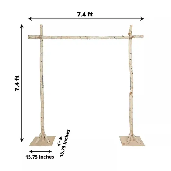 7.5 ft Square Natural Birch Wood Wedding Arch Backdrop Stand Party Decorations {4}