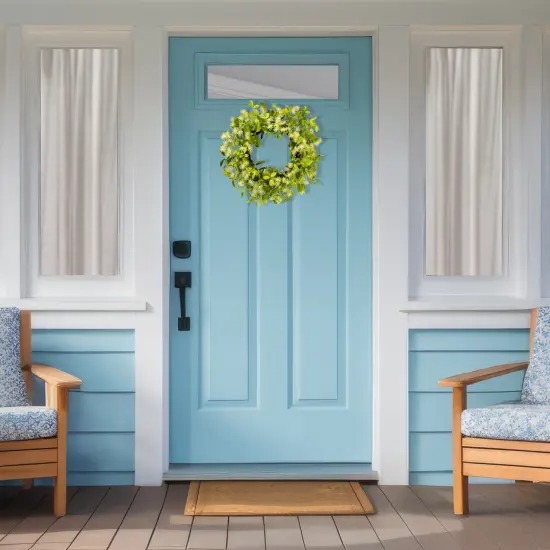 Northlight Jujube Floral and Foliage Artificial Springtime Wreath - 18" Green {4}