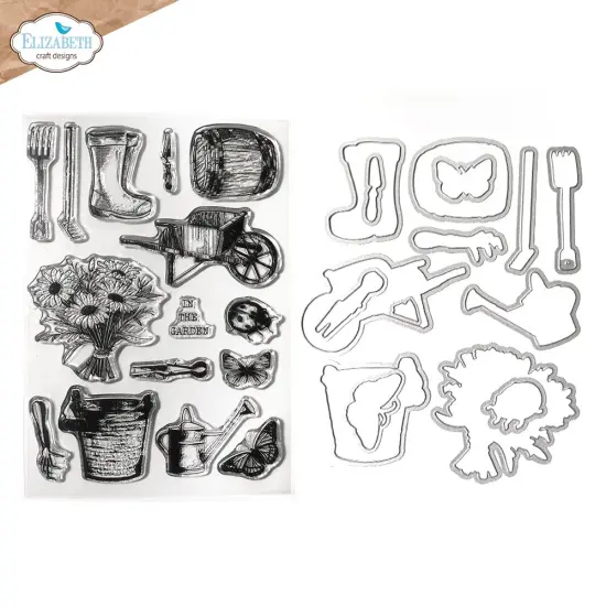 Elizabeth Craft Stamp And Die Set-Garden Of Love {1}