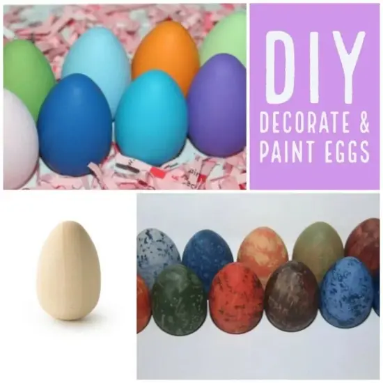 Kitcheniva 10 Pcs Unfinished Wooden Egg Paintable Kids Toy Easter Decor DIY {5}