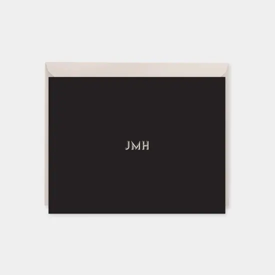 Monogram Note Cards with Beveled Type V {3}