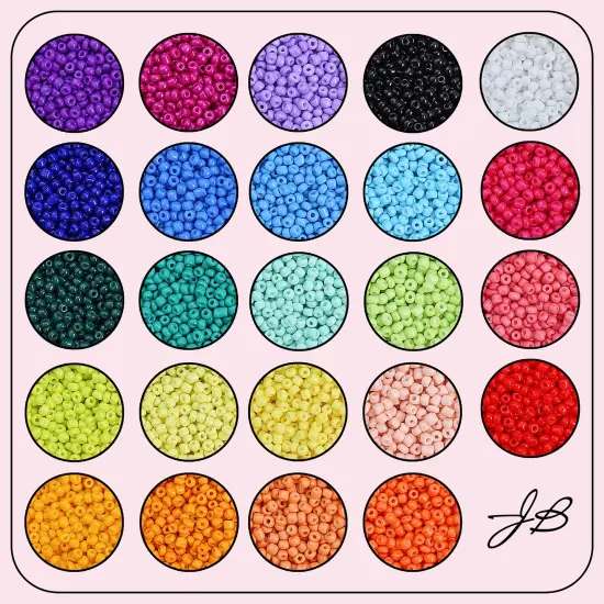 John Bead 12500pcs Assorted 24 Colors Glass Seed Beads 8/0 Jewelry Making Bead Box Rainbow Bright Color {2}