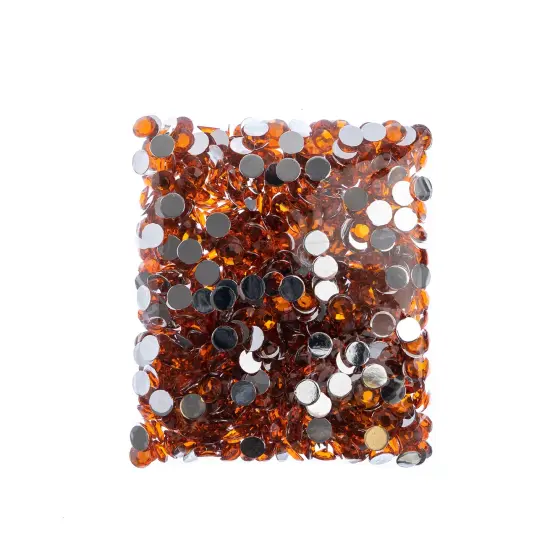 John Bead 8mm (SS39) Round Acrylic Flat Back Rhinestones, 1000pcs Orange {4}