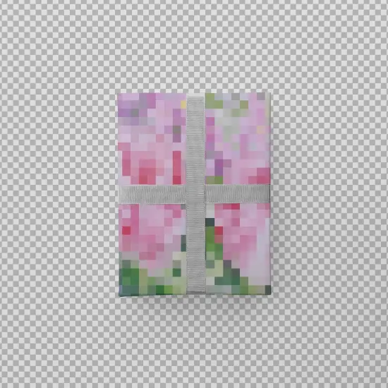Pixelated Floral Gift Wrap {2}