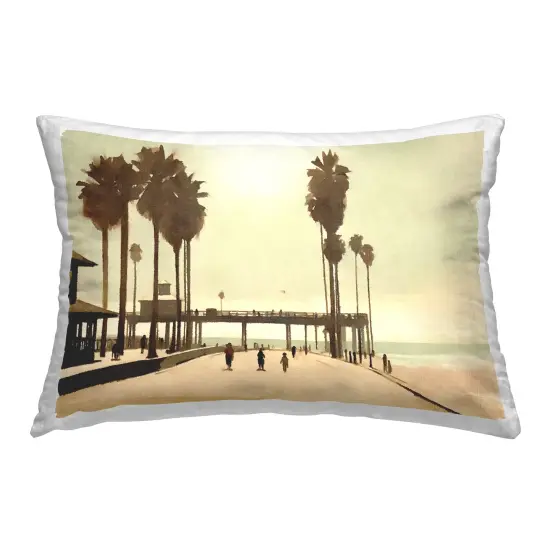 Looming Palms Beach Decorative Printed Throw Pillow Design by Noah Bay, 14 x 7 x 20 {1}