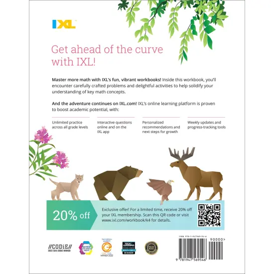 IXL The Ultimate Math Kindergarten Workbooks, Activity Book for Kids Ages 5-6 Covering Addition, Subtraction, Learn to Write and Count Numbers Through 100, Shapes, Telling Time, and More Mathematics {2}