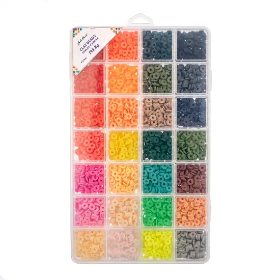 John Bead 6mm Assorted Clay Heisei Bead Jewelry Making Beads Box, 148g Assorted Colors {5}