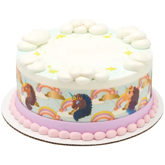 Afro Unicorn Divine PhotoCake® Edible Cake Border 2.5x10 inchs {1}