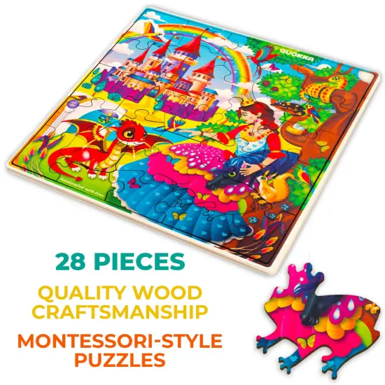 28 Pieces Wooden Puzzles for Kids | Princess {3}