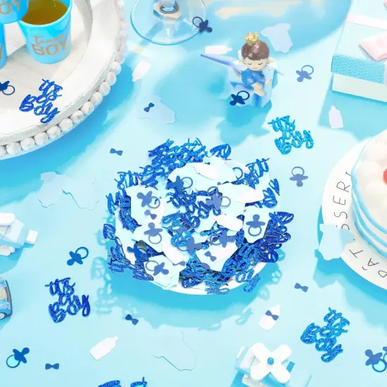 200 Pack Blue It's a Boy Confetti for Baby Shower Table Sequins Gender Reveal Party Supplies Baby Shower Party Decorations Supplies {4}