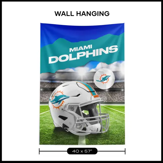Miami Dolphins NFL Midfield Wall Hanging Tapestry 40 x 57 inches {6}