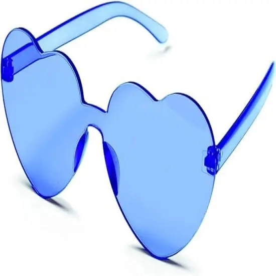 4E&rsquo;s Novelty Light Blue Cowboy Hat with Heart Shaped Glasses for Rodeo Parties, Festivals & Dress Up Costumes {4}