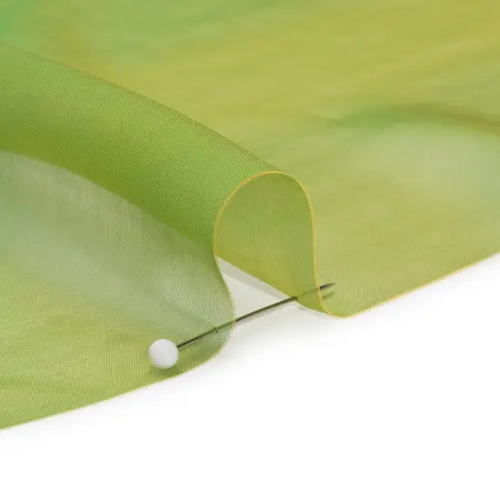 1 Yard Iridescent Silk Voile Chiffon Gold & Kelly Green Like Fabric, Perfect for Luxurious Blouses, 54 Inches Wide {2}