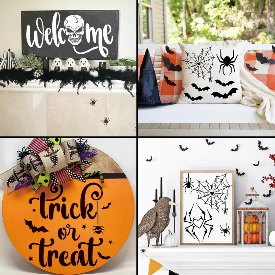 9 Pieces Halloween Stencils for Door Mats(9 Skull Mats) {4}