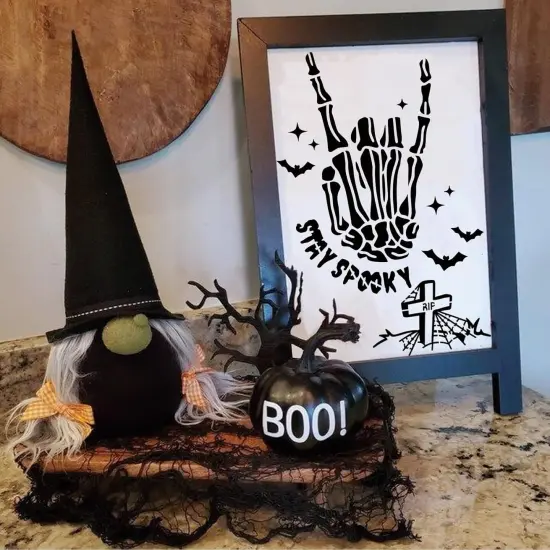 16 Pieces Halloween Stencils Reusable Ghost Spooky Bat Witch Stencil(16 Boo) {4}