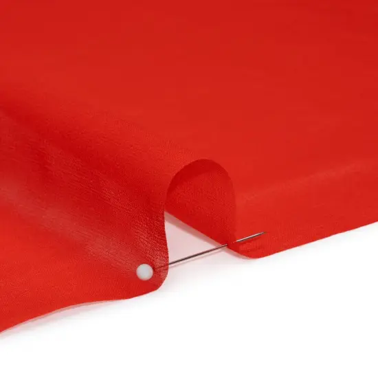 1 Yard Red Orange Silk Georgette Vibrant Designer Deadstock Fabric 45 inch Width {2}