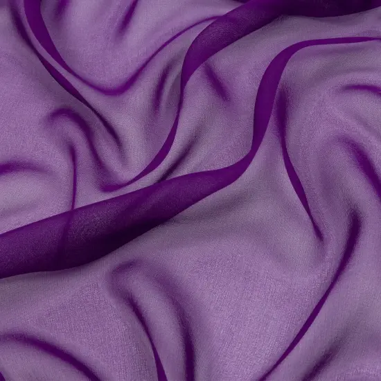 1 Yard Majesty Purple Premium Silk Chiffon Fabric Lightweight for Couture Dresses 54 Inch Width {1}
