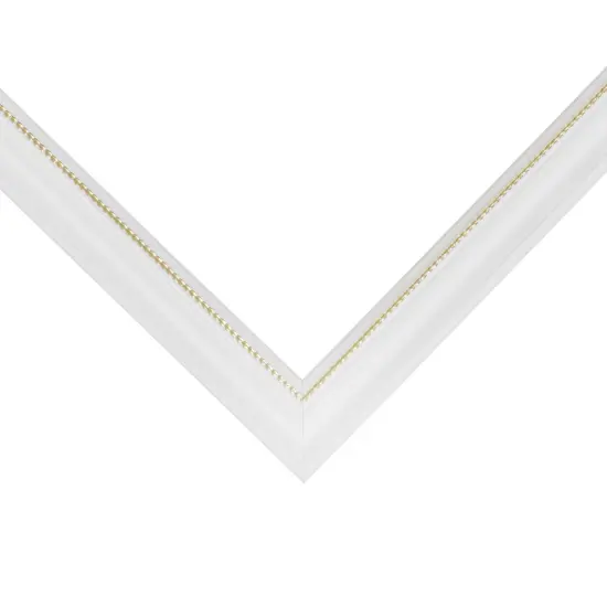 16x27 Picture Frame, Stratton 0.75 Inch Wood Moulding, Wall Display Frame for Art, Posters, or Photos by wallsthatspeak White Gold {2}