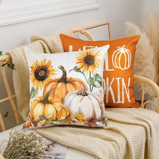 Pumpkin Decorative Throw Pillow Covers 20x20 Inch {4}