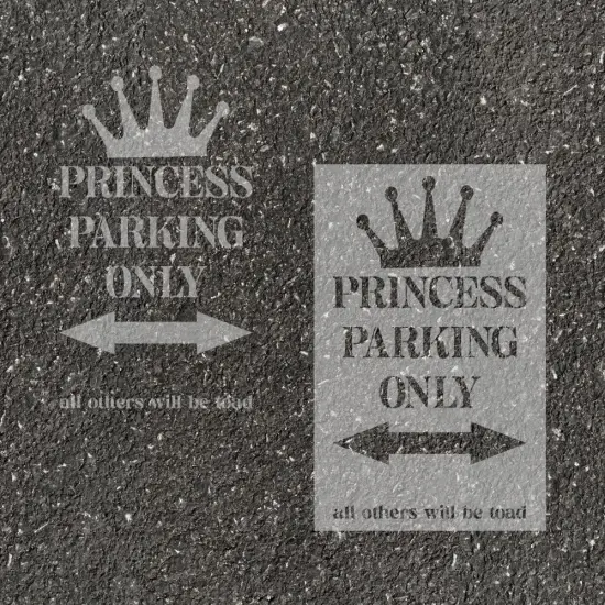 Princess Parking Only Parking Space Stencil | High School Senior Parking Spot Stencil | Reusable Stencil | Stencil Ease | {1}