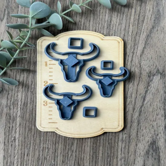 Bull Skull Diamond | Faux Turquoise | Country Western Clay Cutters {2}