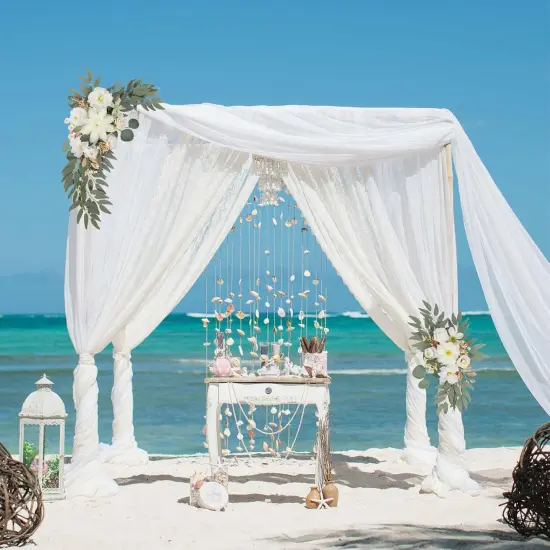 Set of 2 - Artificial Wedding Arch Flowers,Faux Arch Flower White Floral Swags {5}