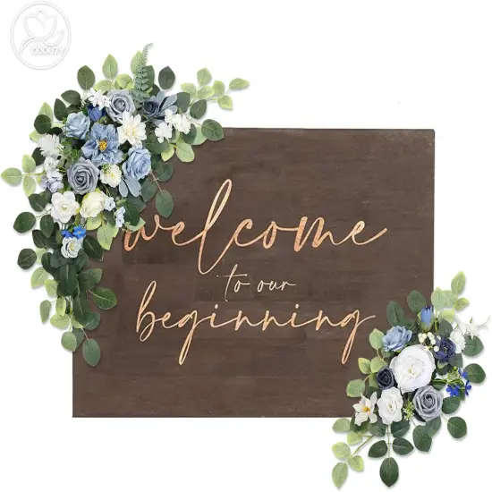 Pack of 2 Wedding Arch, Artificial Flowers, Wedding Decor (Blue) {6}