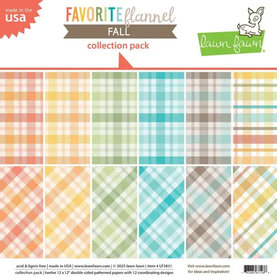 Lawn Fawn Paper 12x12 Pack-Favorite Flannel Fall {1}