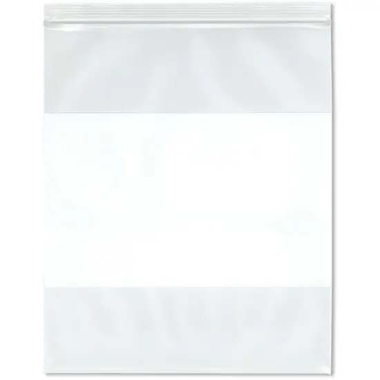 Plymor 5" x 7" (Pack of 100), 6 Mil Industrial Duty White-Block Zipper Reclosable Plastic Bags {1}
