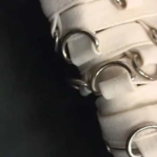 3/4 Inch White Vinyl D Ring Eyelet Tape with Silver Buckle by the Yard {4}