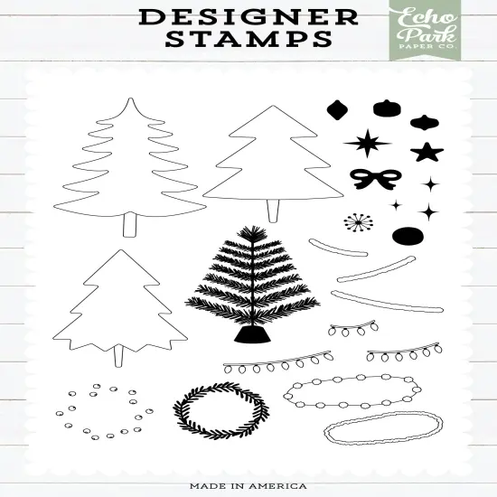 Echo Park Designer Stamp Set-Christmas Trees {1}