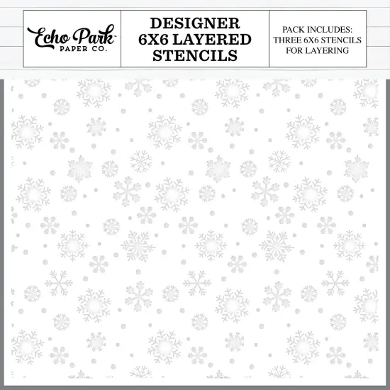 Echo Park Designer Layered Stencil 6"X6"-Winter Snowflake Sky {1}