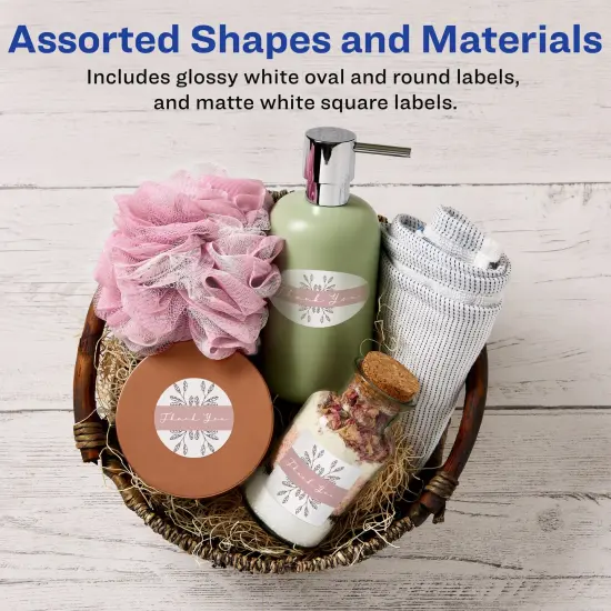 Avery Labels Variety Pack, Sure Feed Technology, Laser/Inkjet, Assorted Label Shapes, 126 Labels (80510) {2}