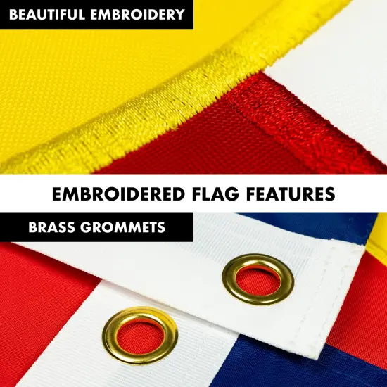 G128 - 6 Feet Tangle Free Spinning Flagpole (White) Colorado Flag Brass Grommets Embroidered 3x5 ft (Flag Included) Aluminum Flag Pole {4}