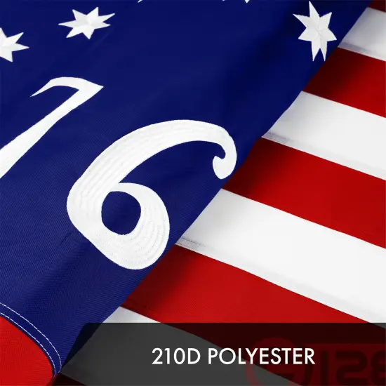 G128 3 Pack: Bennington 76 Flag | 1x1.5 Ft | ToughWeave Series Embroidered 300D Polyester | Historical Flag, Embroidered Design, Indoor/Outdoor, Brass Grommets {4}