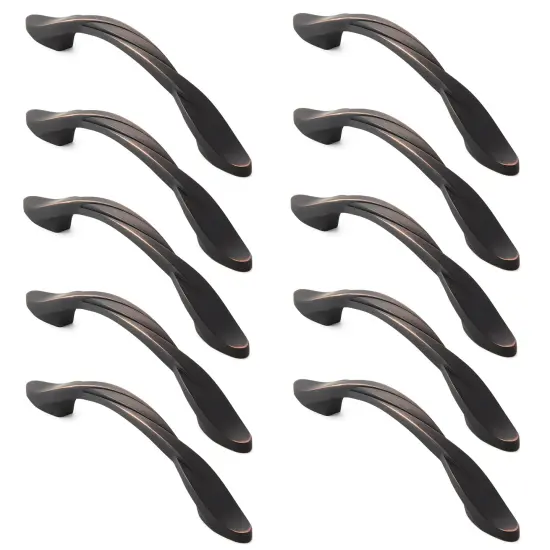 Cauldham Pack Solid Braided Kitchen Cabinet Pulls Handles (5" Hole Centers) - Drawer/Door Hardware - Style M260 - Oil Rubbed Bronze {3}