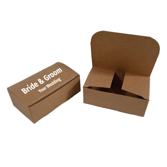 Made in USA - 50 Boxes - 2 Truffle Wedding Favor Kraft (chocolate box) - Fillable (empty) - 3-9/16" x 2-1/16" x 1-5/16" - Food Safe {6}