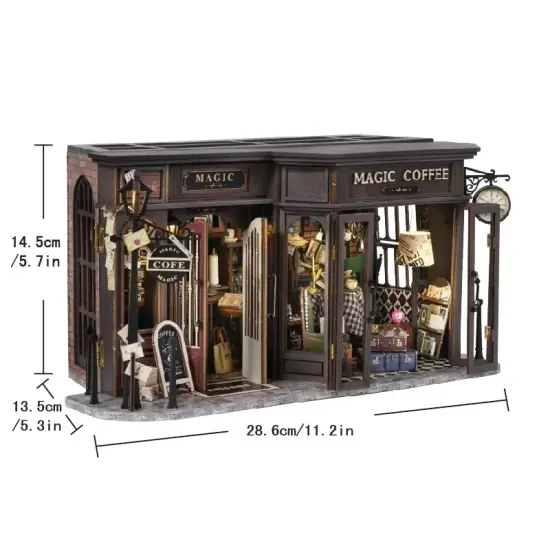 Magic Coffee Dollhouse Kit - Miniature Wizardi Roombox Kit {2}