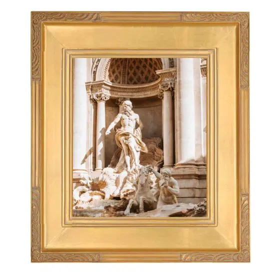 Gold Leaf 16x20 Picture Frame &ndash; 3.5" Contemporary Closed Corner Frame, Real Wood with Clear Acrylic Front {1}